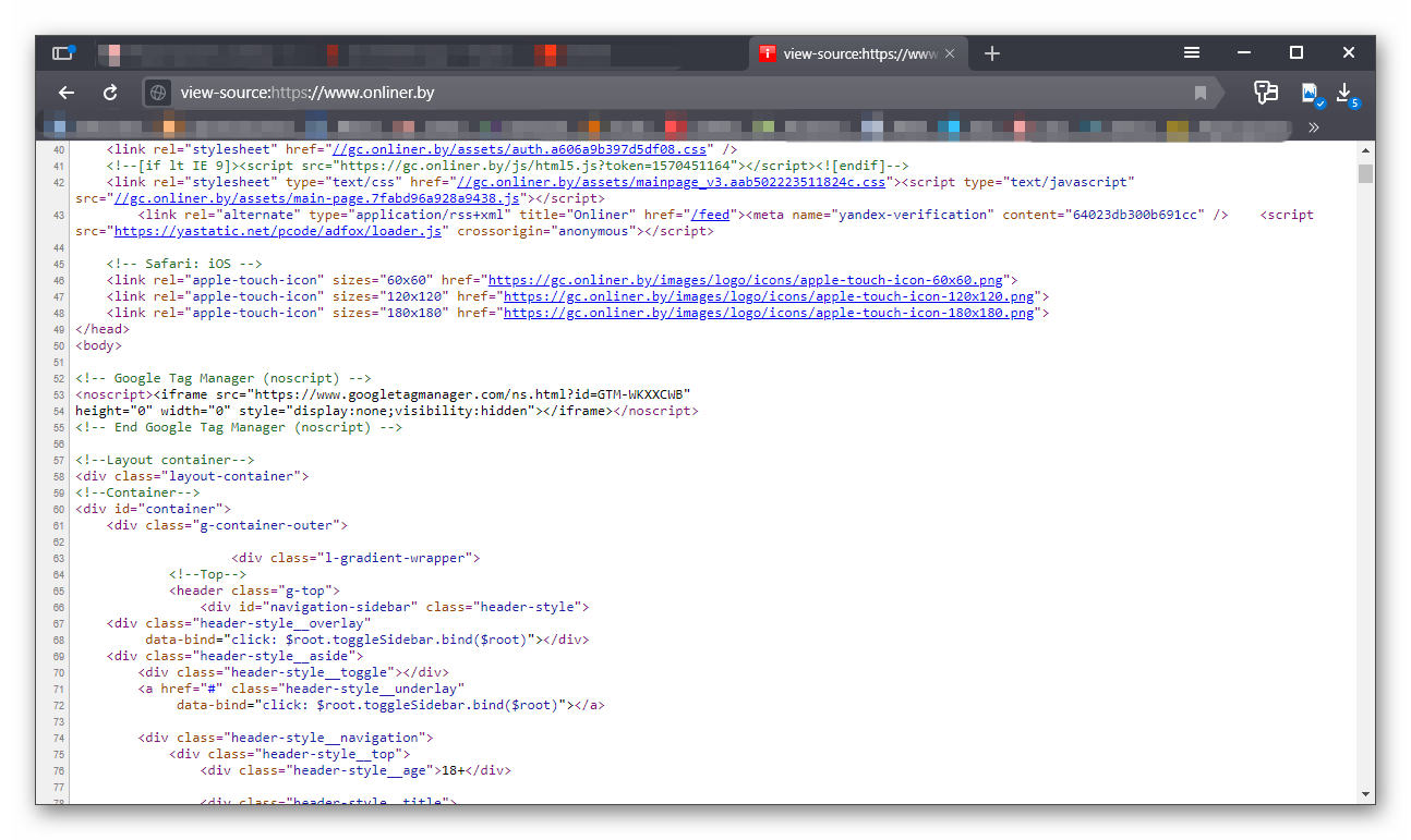 Тест через код элемента. Исходный код страницы. Код страницы Яндекса. Открытие кода страницы.